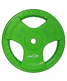 Диск обрезиненный BB-201 10 кг, d=26 мм, зеленый