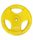 Диск обрезиненный BB-201 15 кг, d=26 мм, желтый